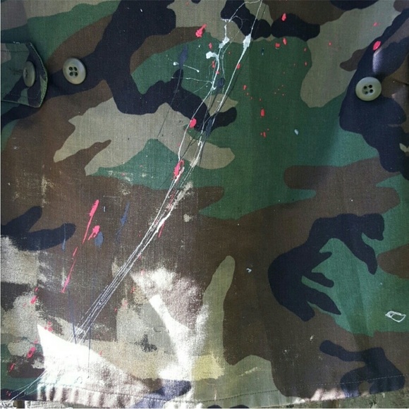 Custom Designed Camouflage Jacket Red Roses S - Picture 6 of 8